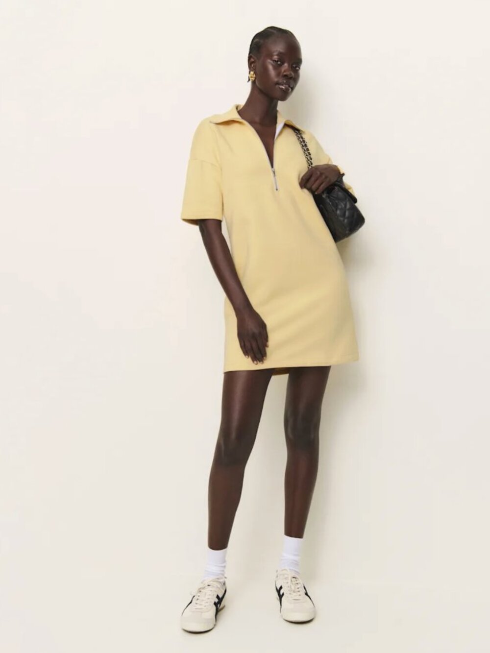 Reformation Pale Yellow Polo Mini Dress
